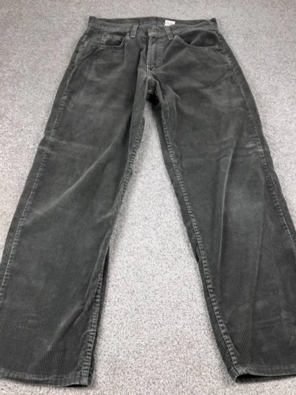 Vintage Levis 565 Student Wide Leg Corduroy Pant Gray 29x30 Made in USA 1997